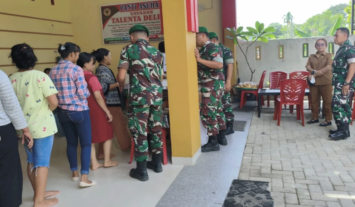 Kodam I/BB Bagikan 250 Paket Makanan Bergizi Untuk Anak Panti Di Medan