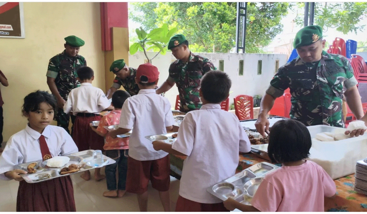 Kodam I/BB Bagikan 250 Paket Makanan Bergizi Untuk Anak Panti Di Medan